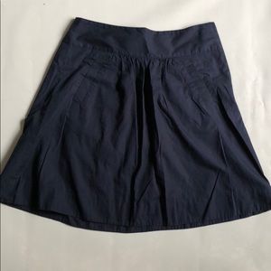 J.Crew navy blue A-line midi skirt